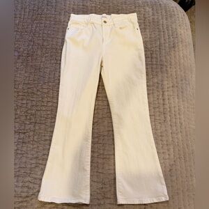 Frame Denim White Le Crop Mini Boot Jeans